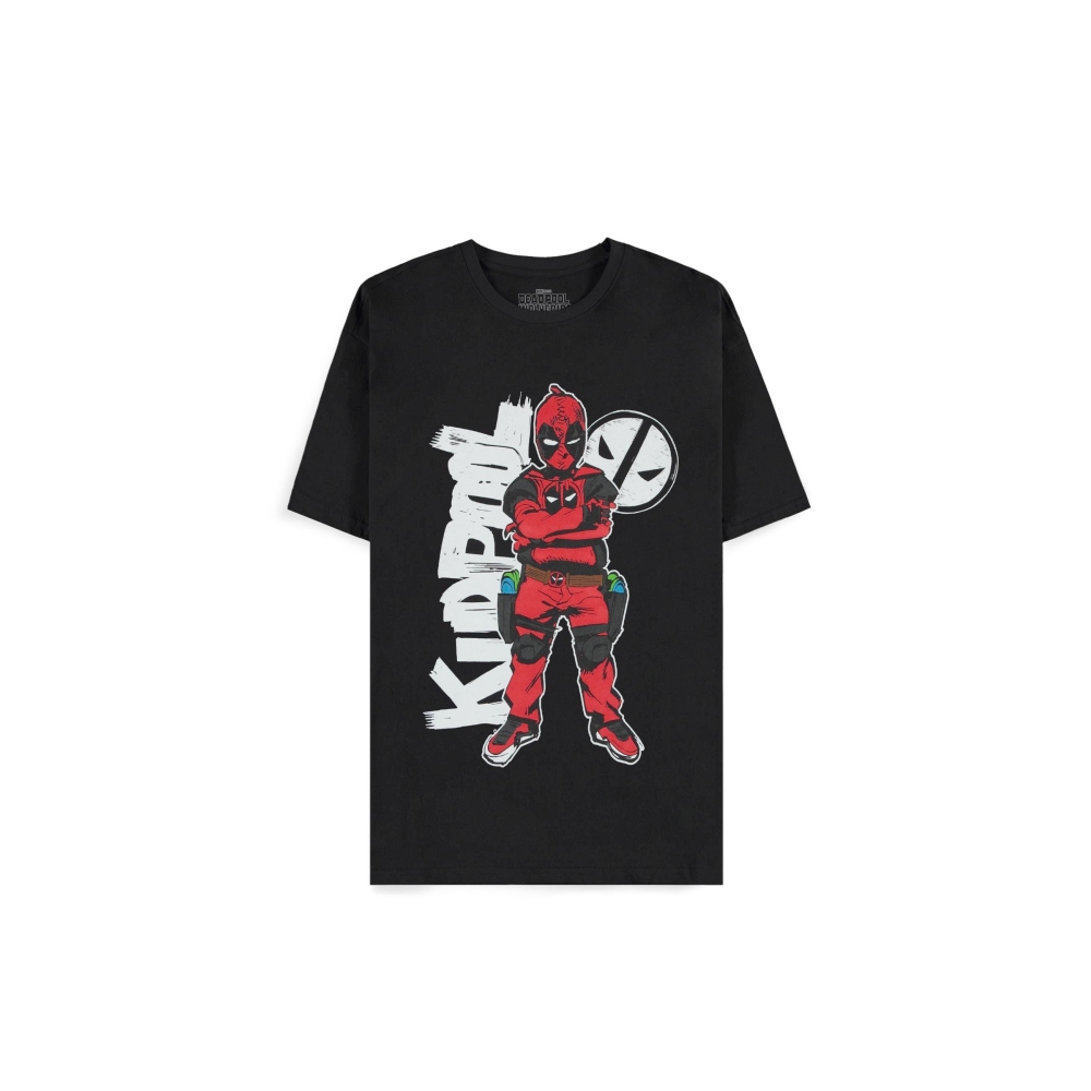 Marvel Deadpool - Kidpool Boy Stance Mens Tshirt - Black